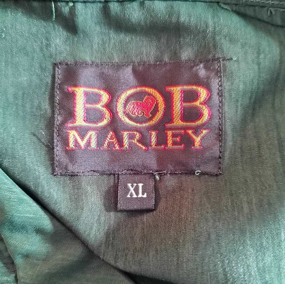 Bob Marley Button Short Sleeve Shirt Rasta Reggae Green Men XL - Picture 6 of 7